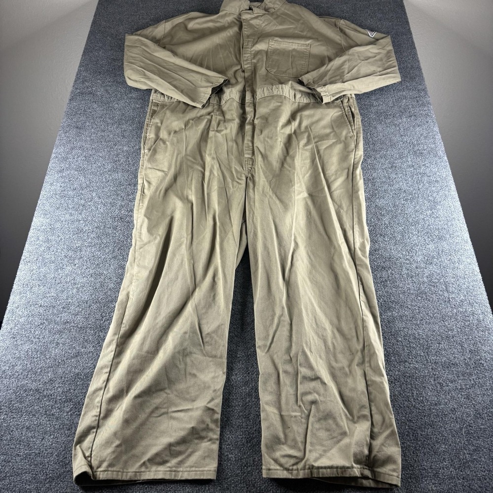 Bulwark FR Coveralls Mens 60-RG Beige Excel Flame Resistant Cotton Workwear